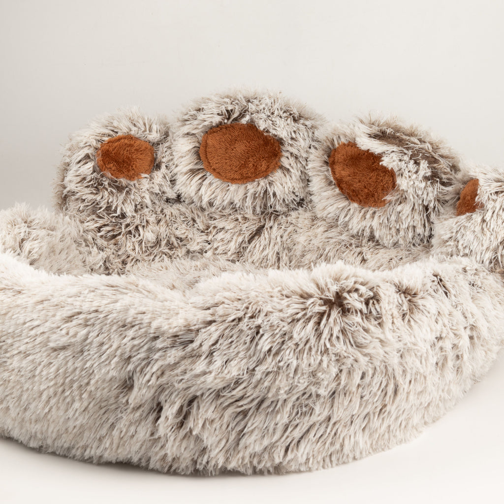 Paw-Shaped Plush Pet Bed for Cats & Small Dogs - Large (70cm)