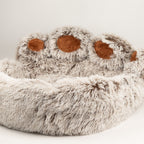 Paw-Shaped Plush Pet Bed for Cats & Small Dogs - Large (70cm)