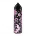 Mystic Story Rose Pink Black Obsidian Point