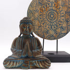Blue Flower Mandala Buddha Feng Shui Set