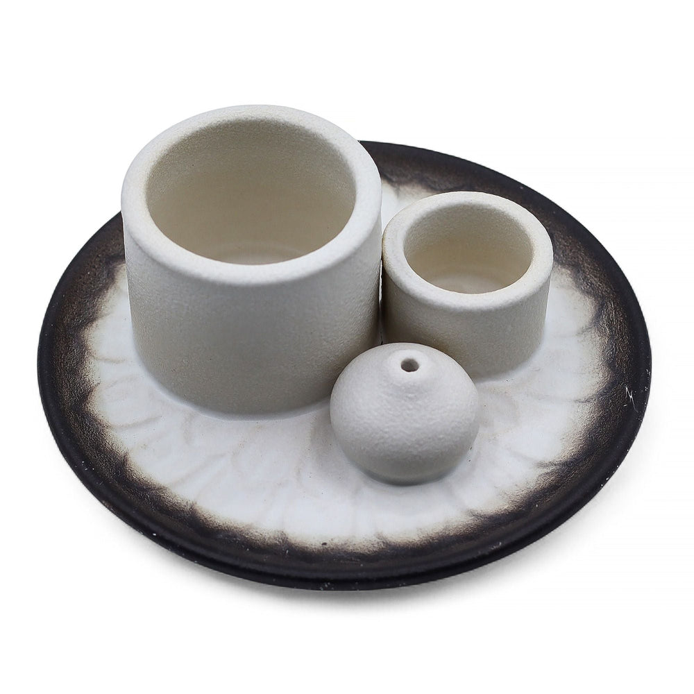 Mandala White And Grey Palo Santo Stick & Smudge Holder
