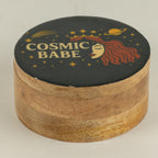 Cosmic Babe Round Enamelled Keepsake Box