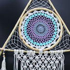 Macrame Pyramid White/Turquoise Protection Dream Catcher