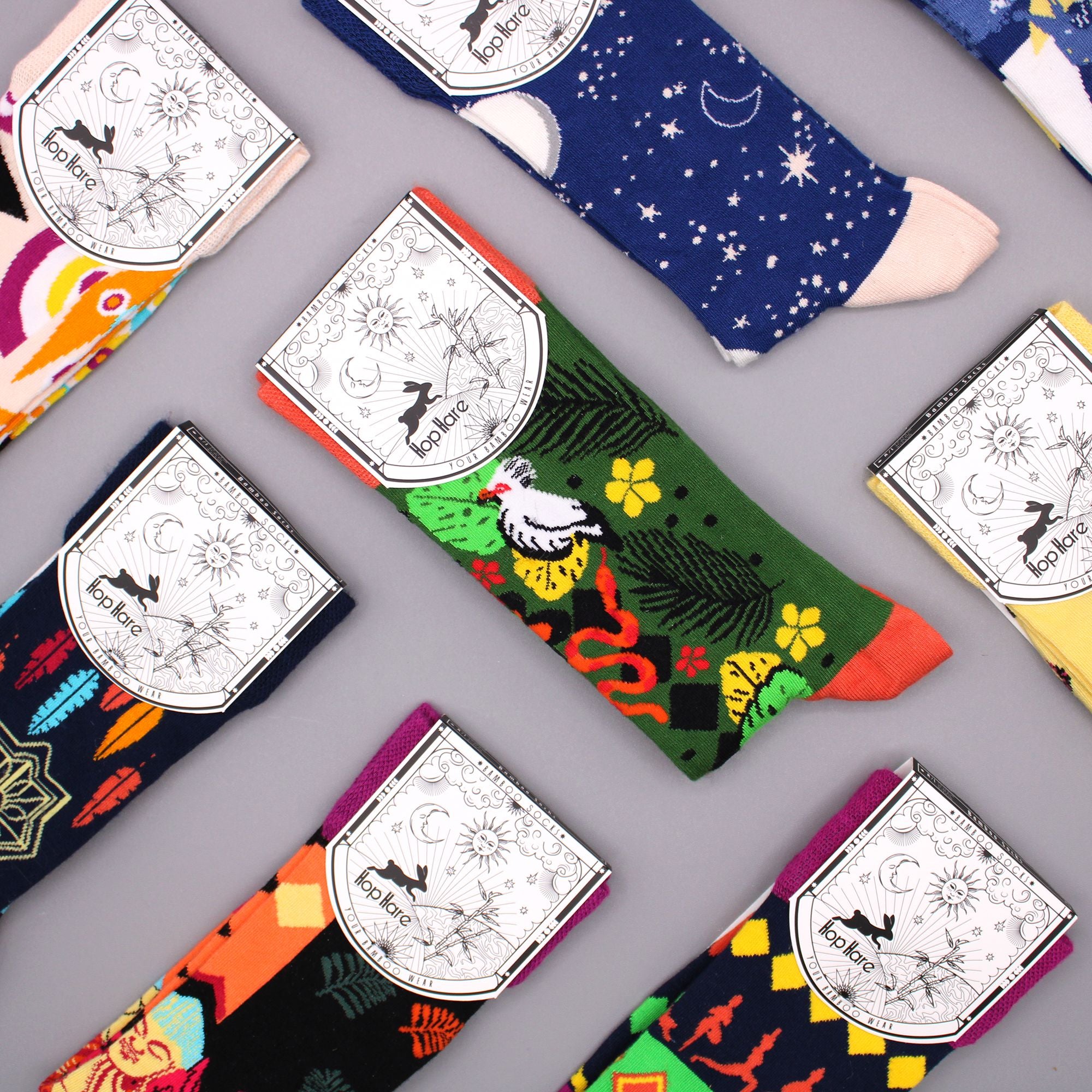 Hop Hare Bamboo Socks Lucky Cats S/M
