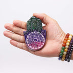 Lotus Flower Soapstone Hamsa Incense Holder