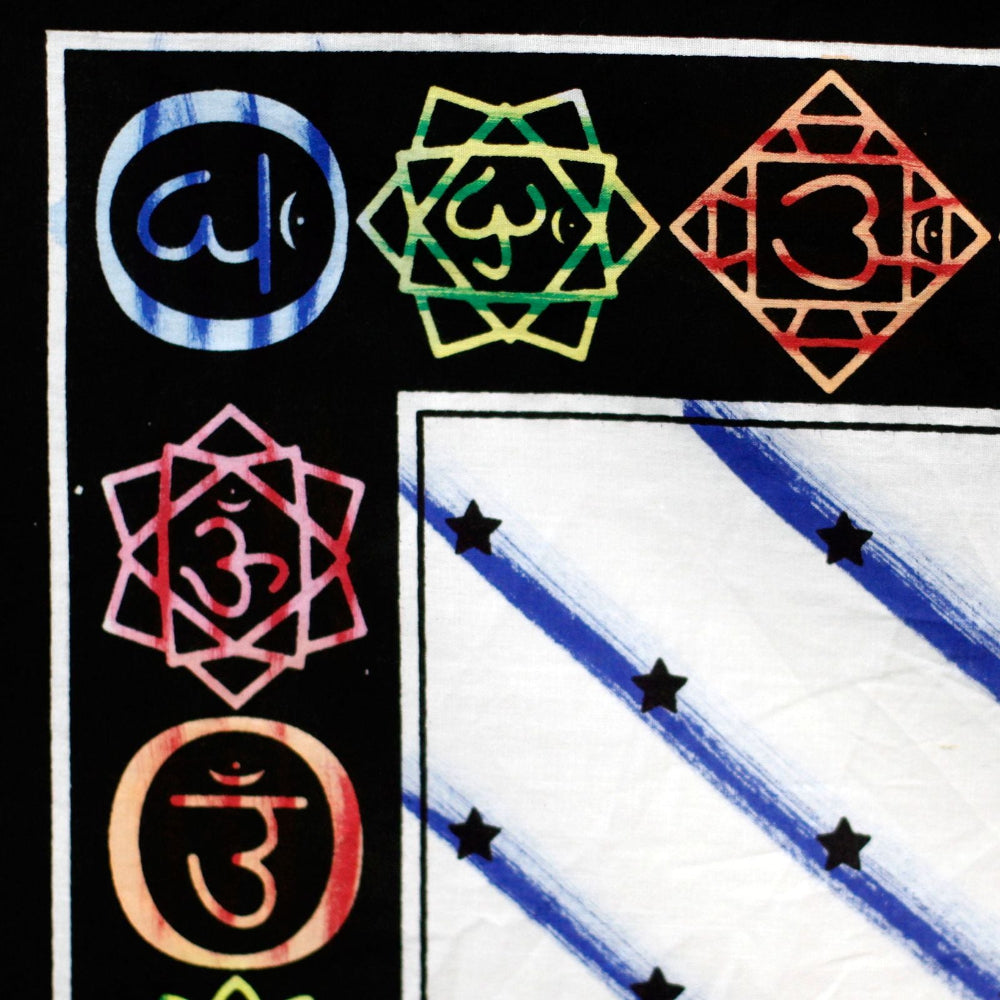 Chakra Buddha Handbrushed Cotton Wall Art | Spiritual Home Décor