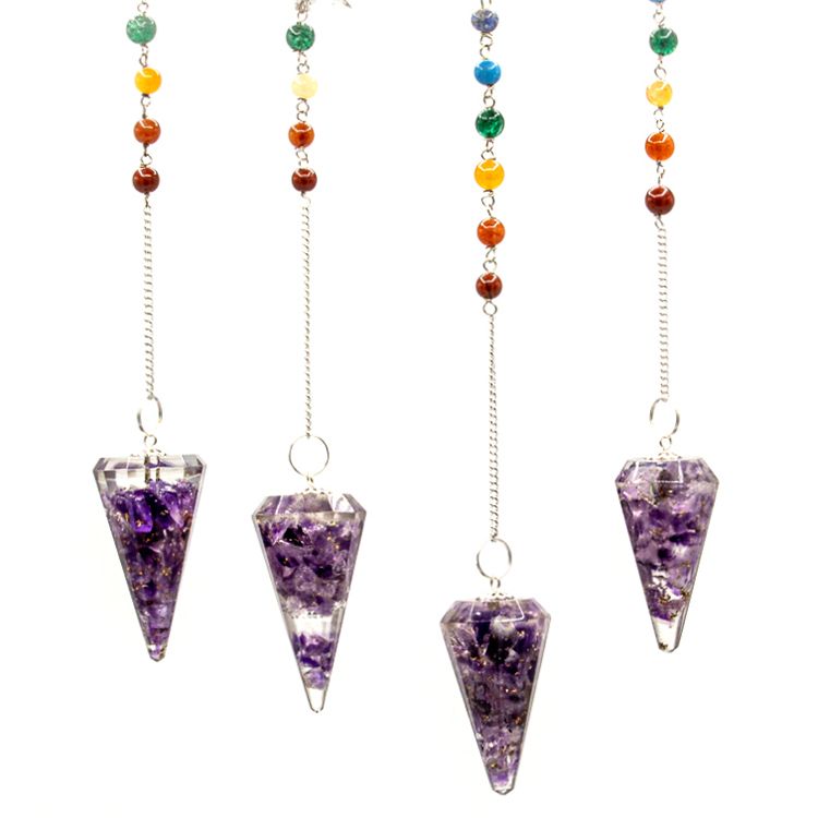Amethyst Orgonite Power Chakra Pendulum