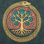Nomad Sari Stonewashed Cotton T-Shirt | Tree of Life | Green | Small
