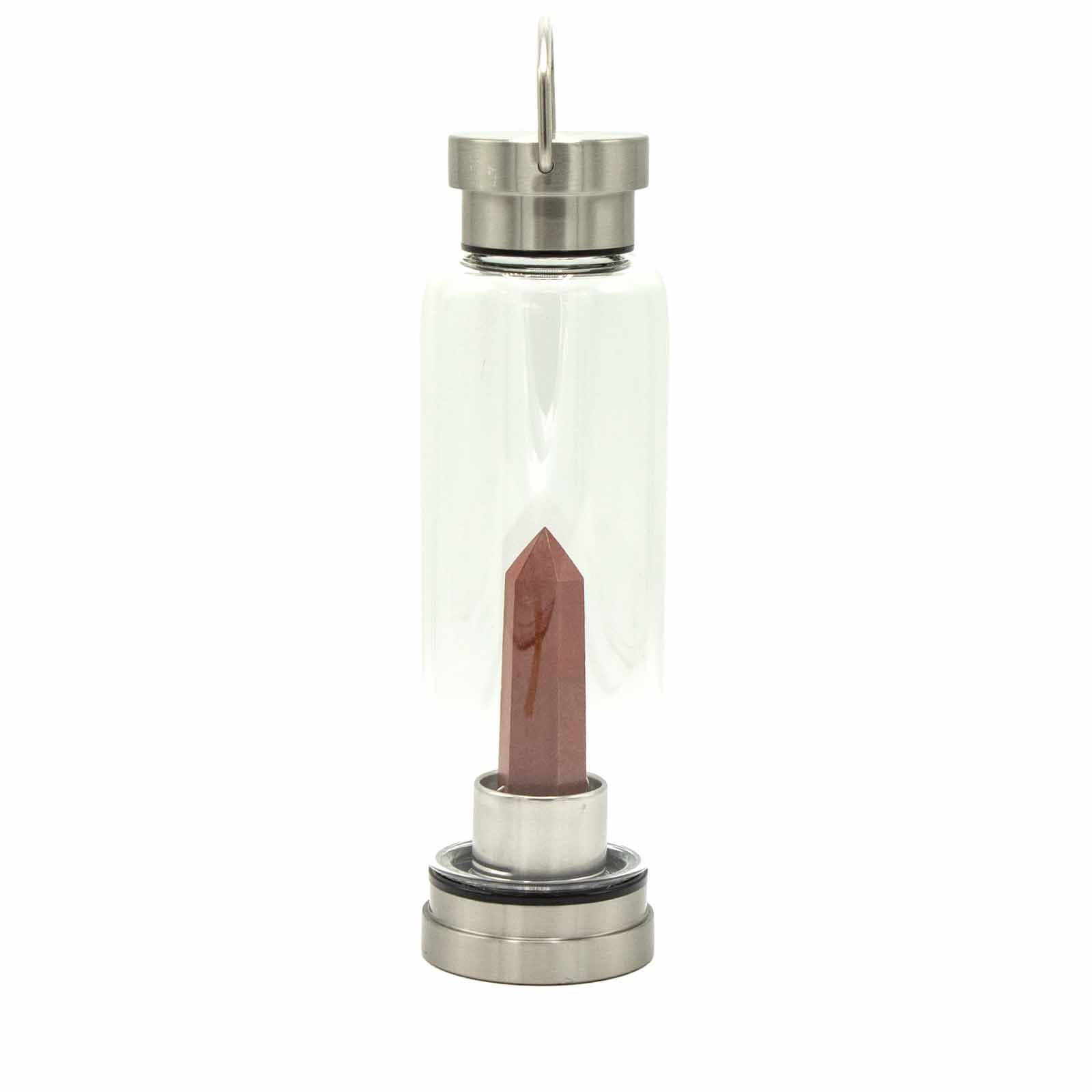 Red Jasper Crystal Water Bottle | Obelisk | Invigorating & Grounding