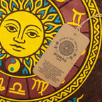Nomad Sari Stonewashed Cotton T-Shirt | Sun & Zodiac | Brown | Large