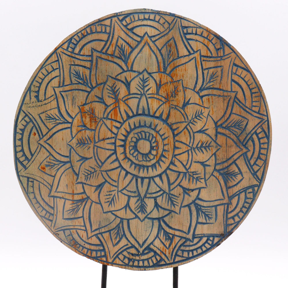 Blue Flower Mandala Buddha Feng Shui Set