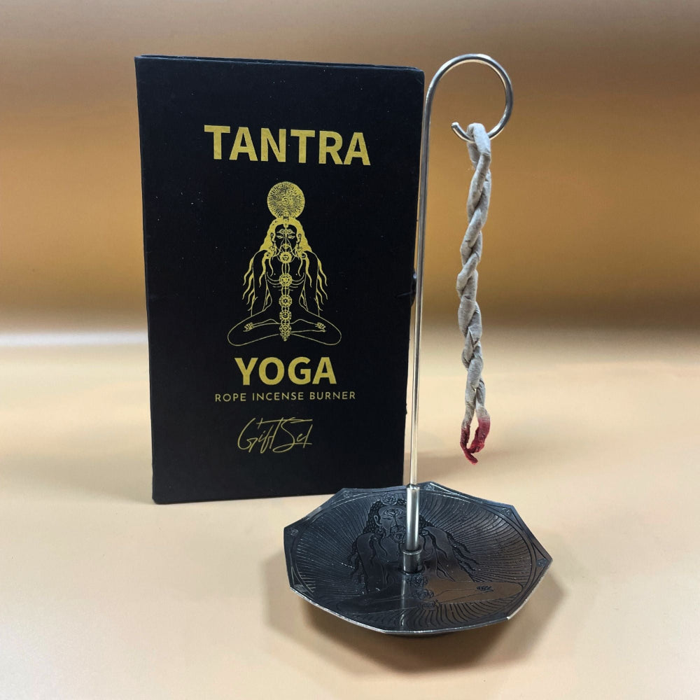 Tantra Yoga Rope Incense and Silver Plated Holder Set