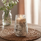 Drawn by Flame — Tall Illustrated Glass Jar Candle