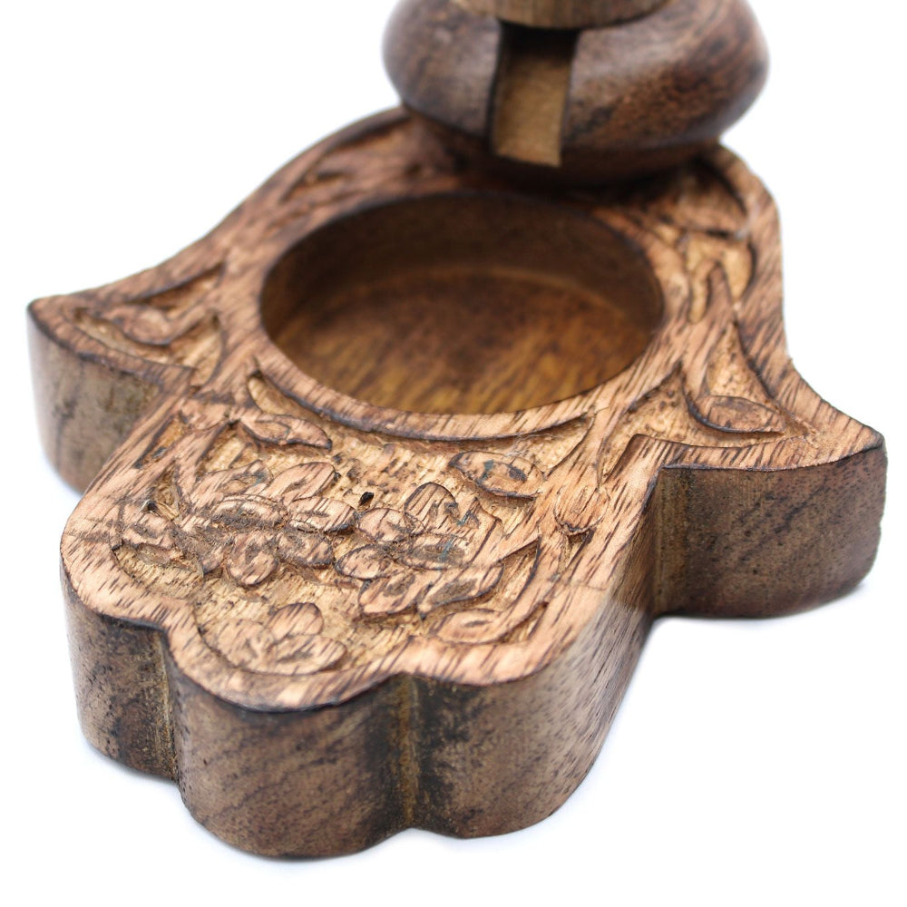 Hamsa  Mango Wood Backflow Burner Small