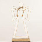 White Halo Angel Ornament in Mango Wood – Large