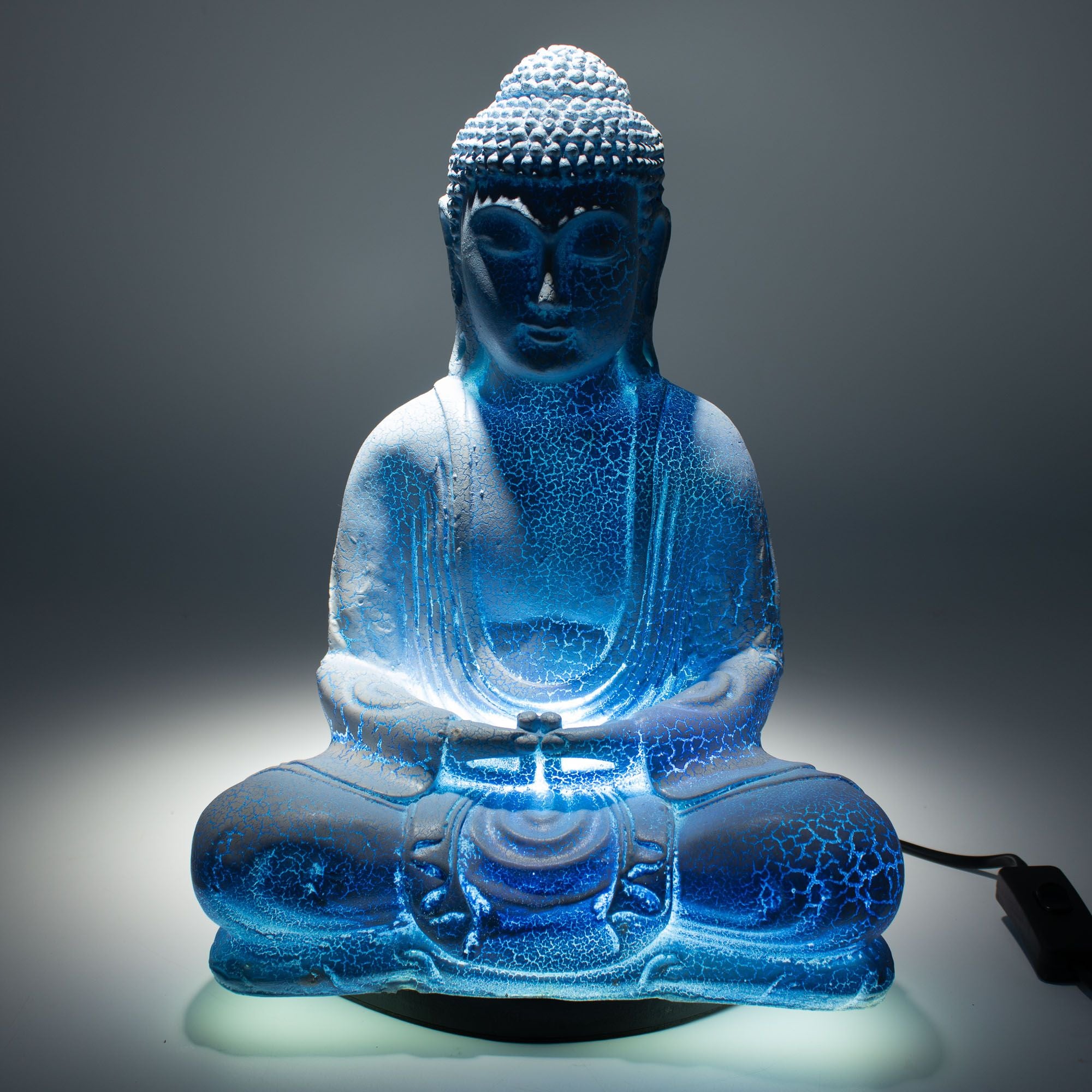 Meditation Buddha Lamp | Sky Blue | Oval Stand