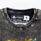 Nomad Sari Stonewashed Cotton T-Shirt | Compass of Life | Charcoal | Small