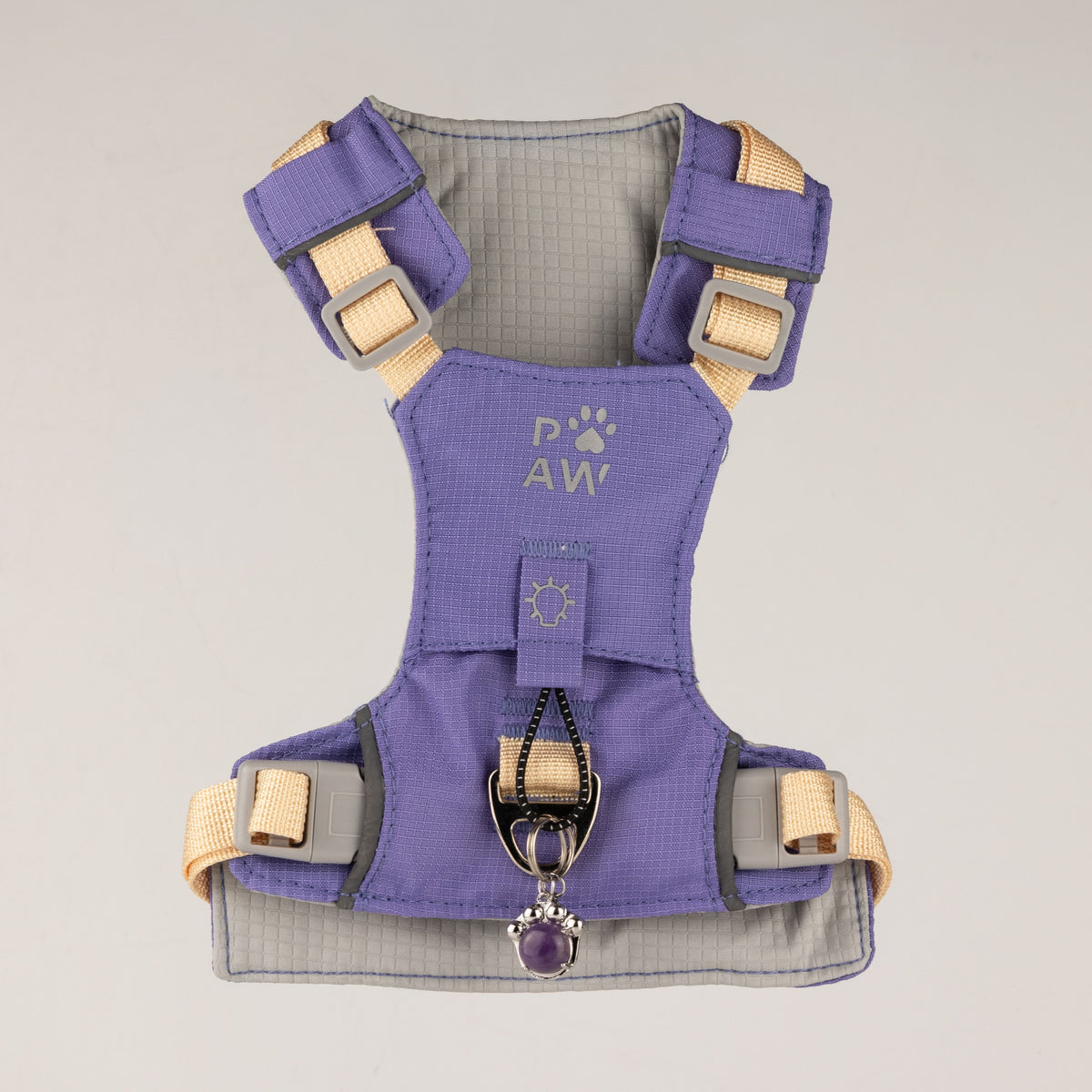 Dog Step-In Guardian Harness with Reflective Mesh & Amethyst Charm - Lavender - Small (4-8kg)