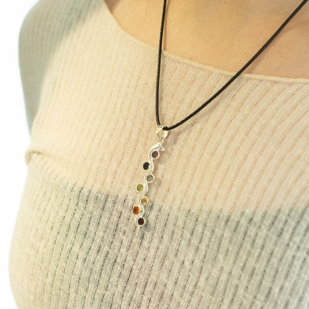 Snake Chakra Pendant | Silver Plated | 45cm Cord
