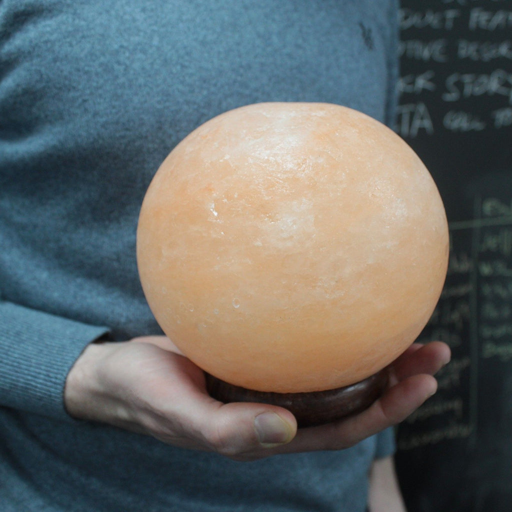 Big Wooden Base Salt Lamp Ball