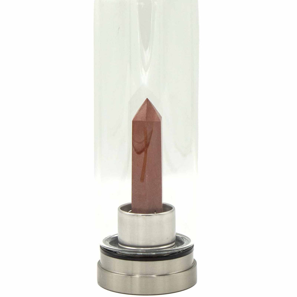 Red Jasper Crystal Water Bottle | Obelisk | Invigorating & Grounding