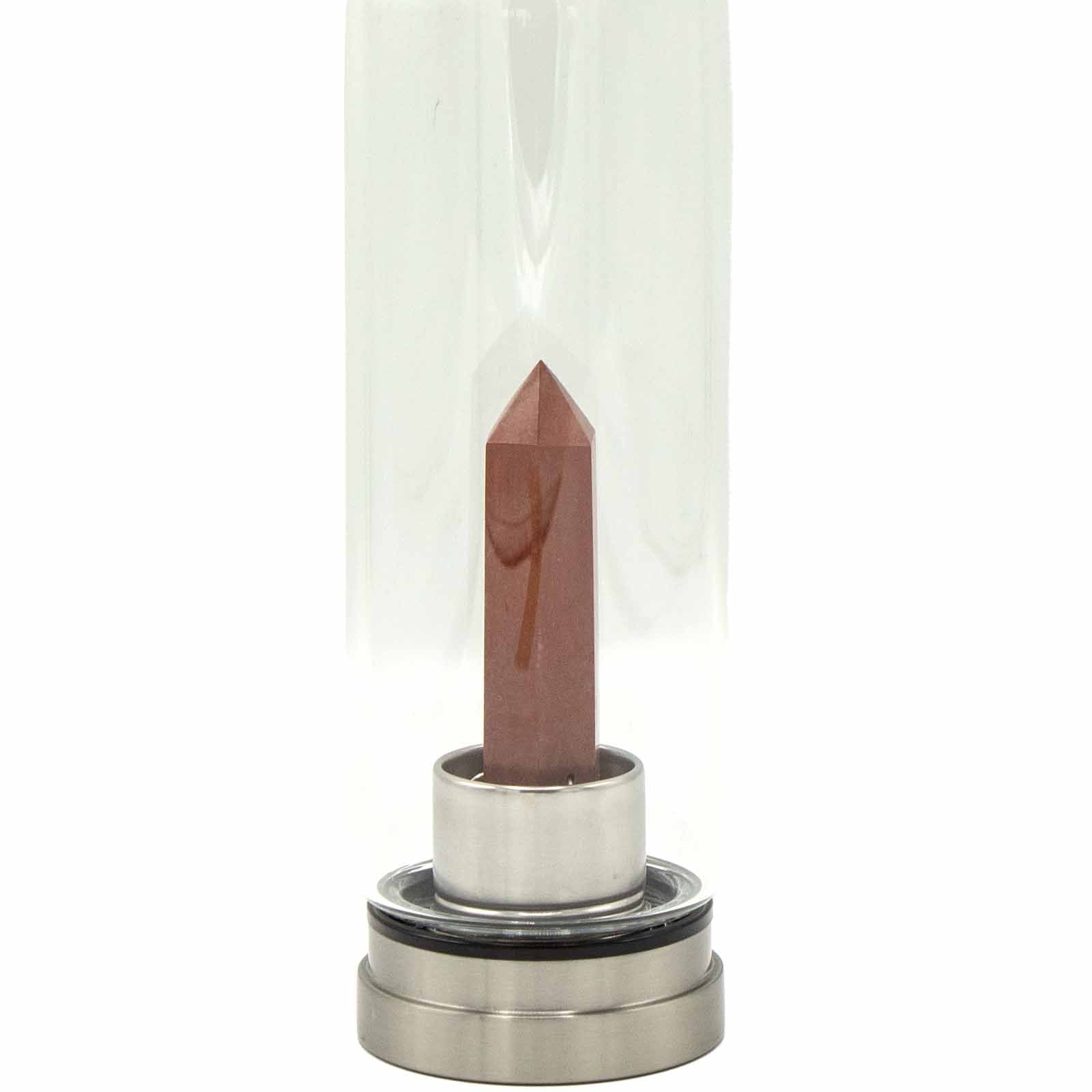 Red Jasper Crystal Water Bottle | Obelisk | Invigorating & Grounding