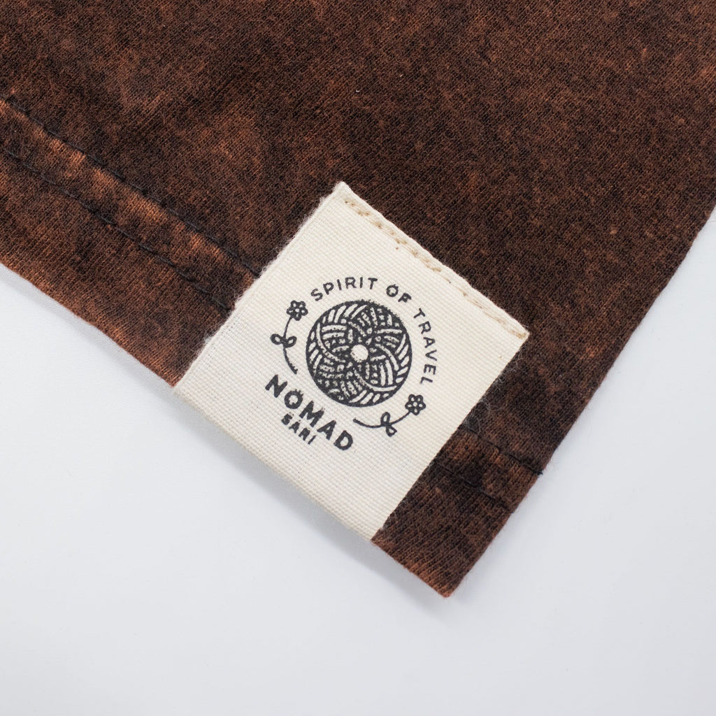 Nomad Sari Stonewashed Cotton T-Shirt | Sun & Zodiac | Brown | Large