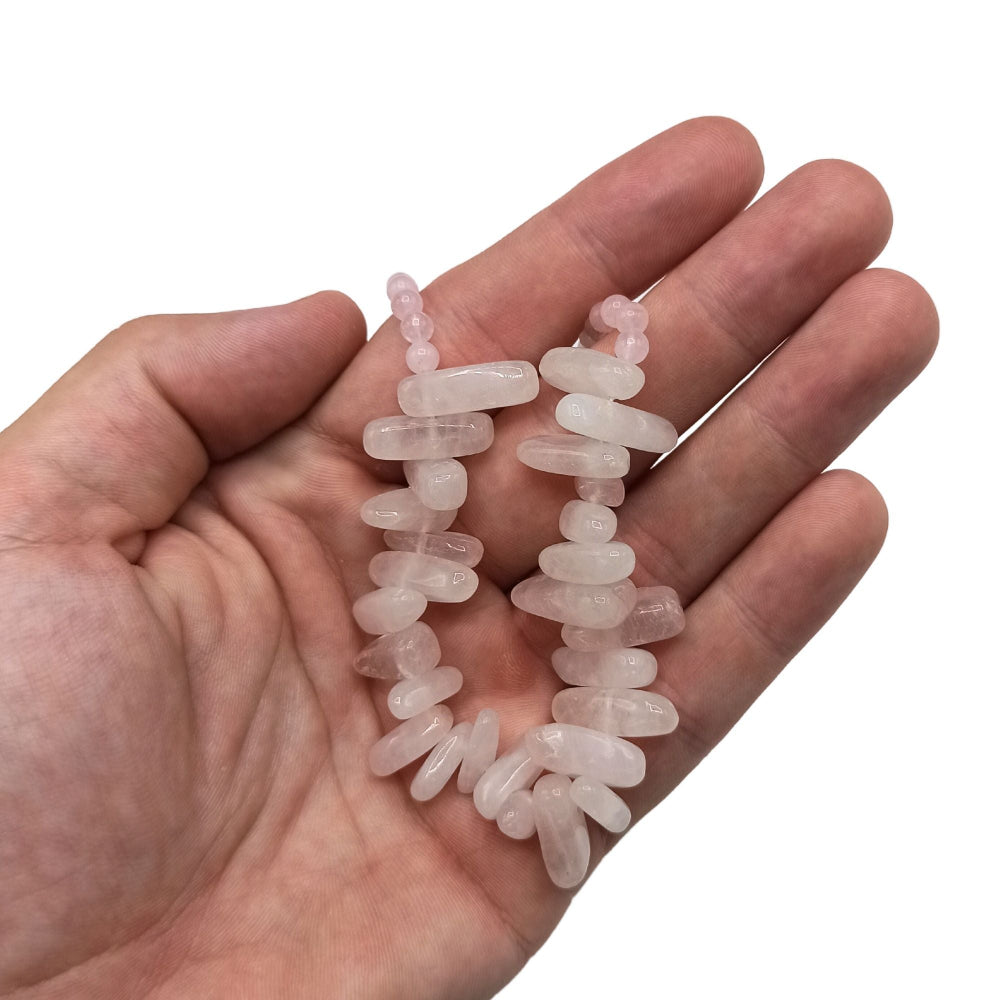 Rose Quartz Longstone Gem Necklace