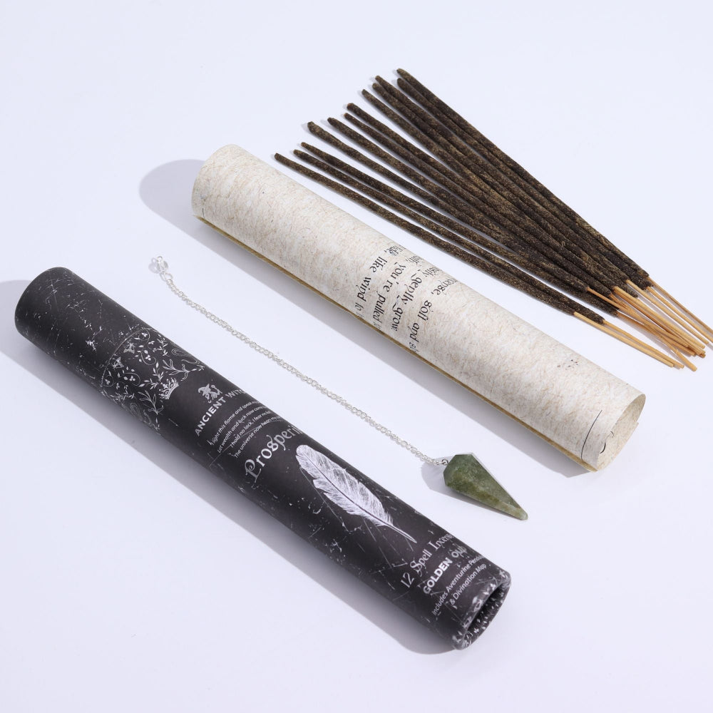 Ancient Witch Aventurine Pendulum Prosperity Spell Incense