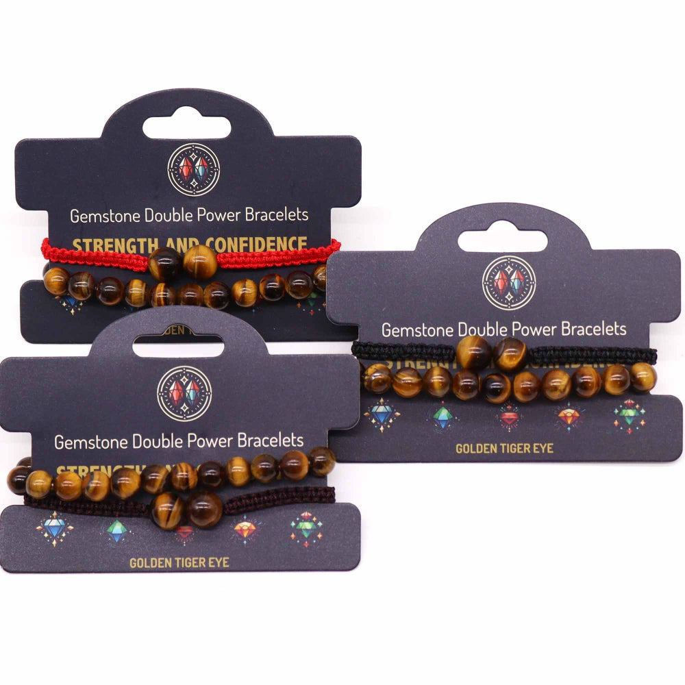 Tiger Eye Gemstone Double Power Bracelets