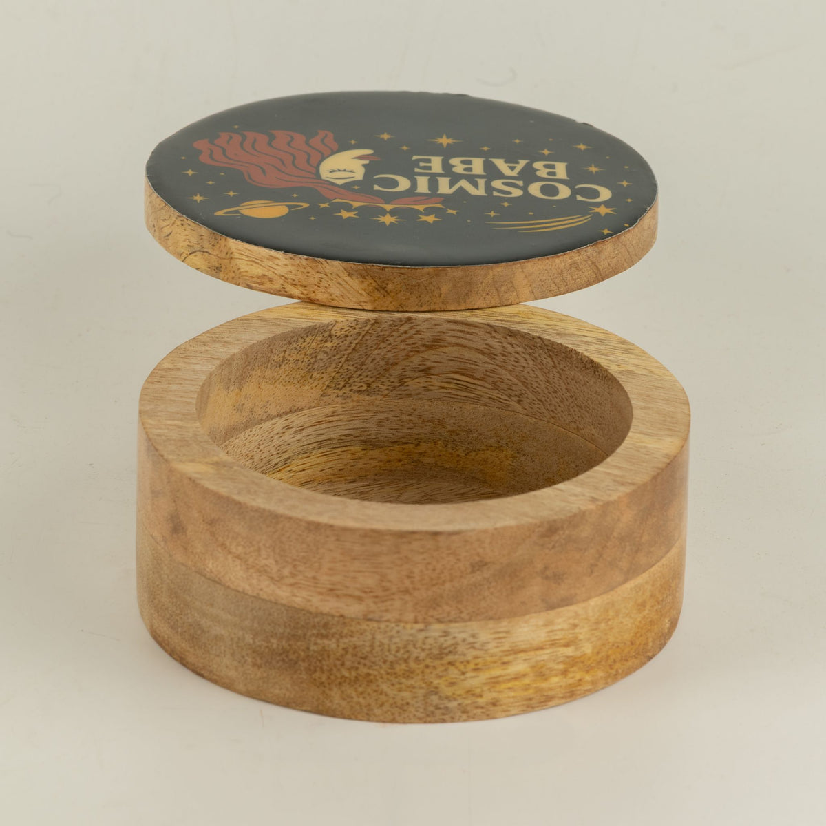 Cosmic Babe Round Enamelled Keepsake Box