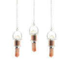 The Moon Chamber- Combo Piece Copper Pendulum -  Clear Quartz & Sunstone