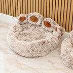 Paw-Shaped Plush Pet Bed for Cats & Small Dogs - Large (70cm)