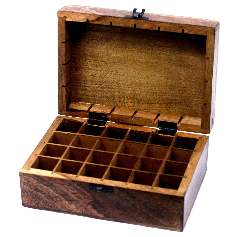 Mango Wood Aromatherapy Box for 24 Bottles