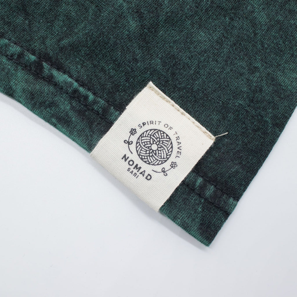 Nomad Sari Stonewashed Cotton T-Shirt | Tree of Life | Green | Small