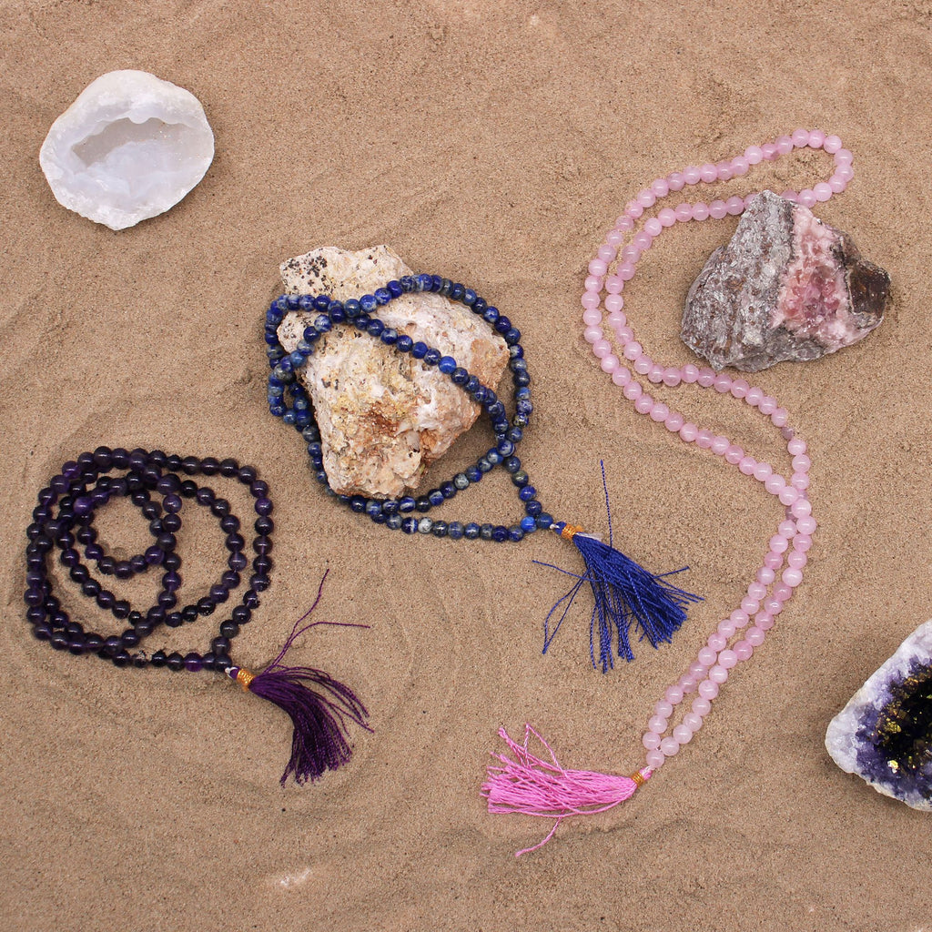 108 Bead Mala Necklace - Rose Quartz