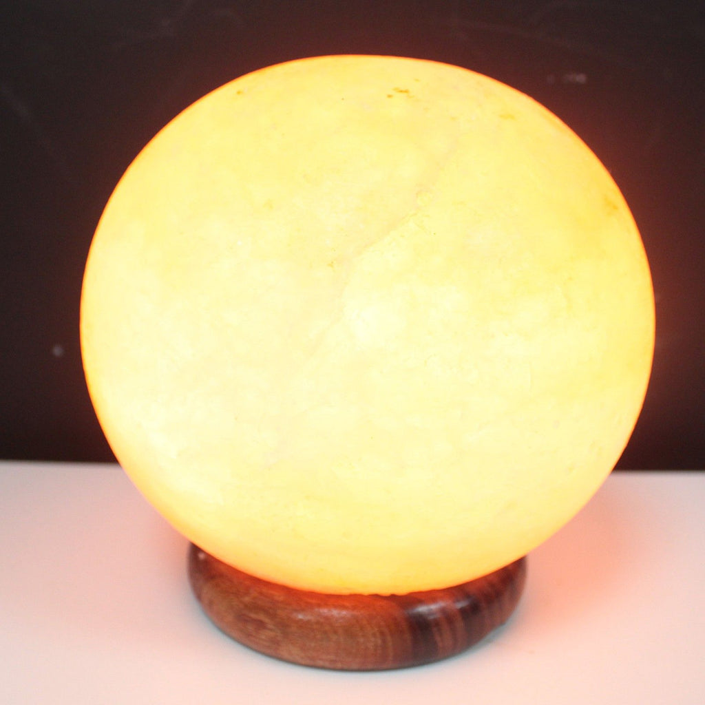 Big Wooden Base Salt Lamp Ball