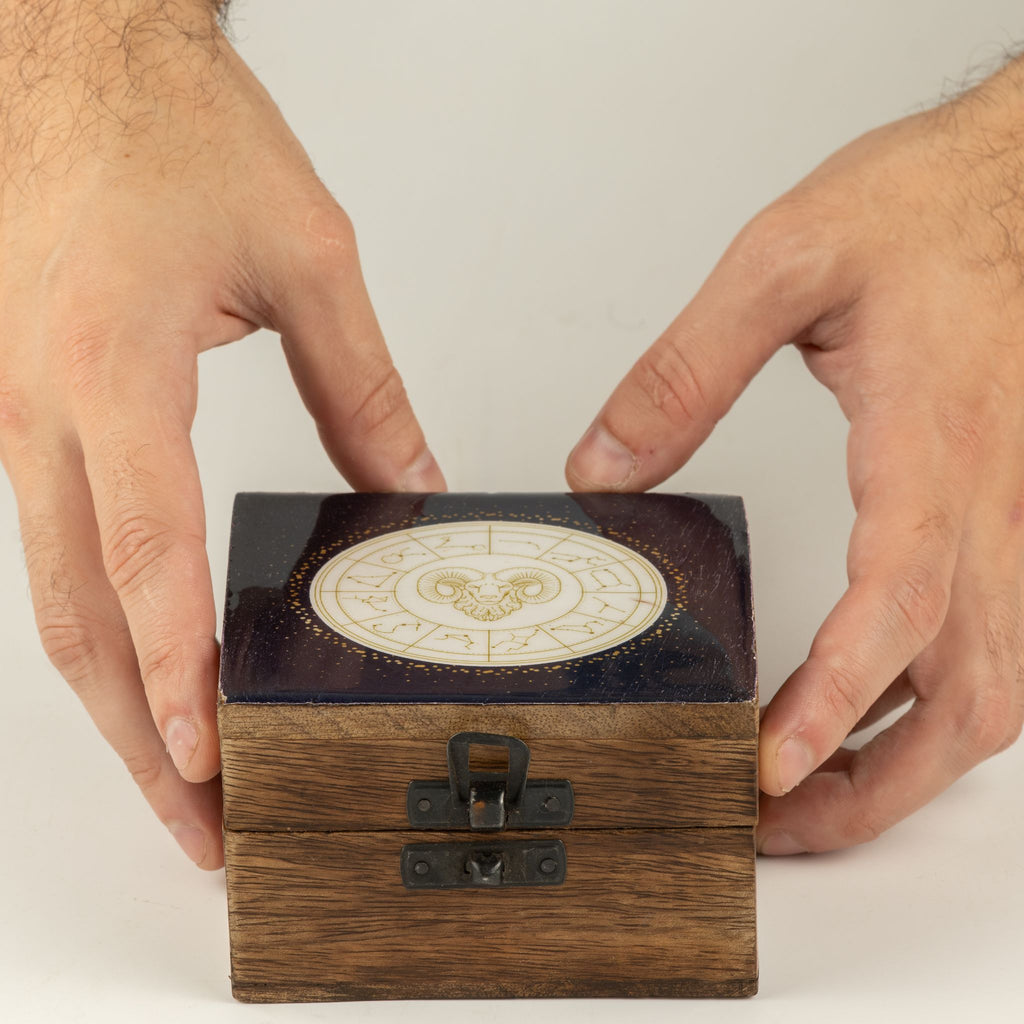 Aries Small Enamelled Keepsake Box