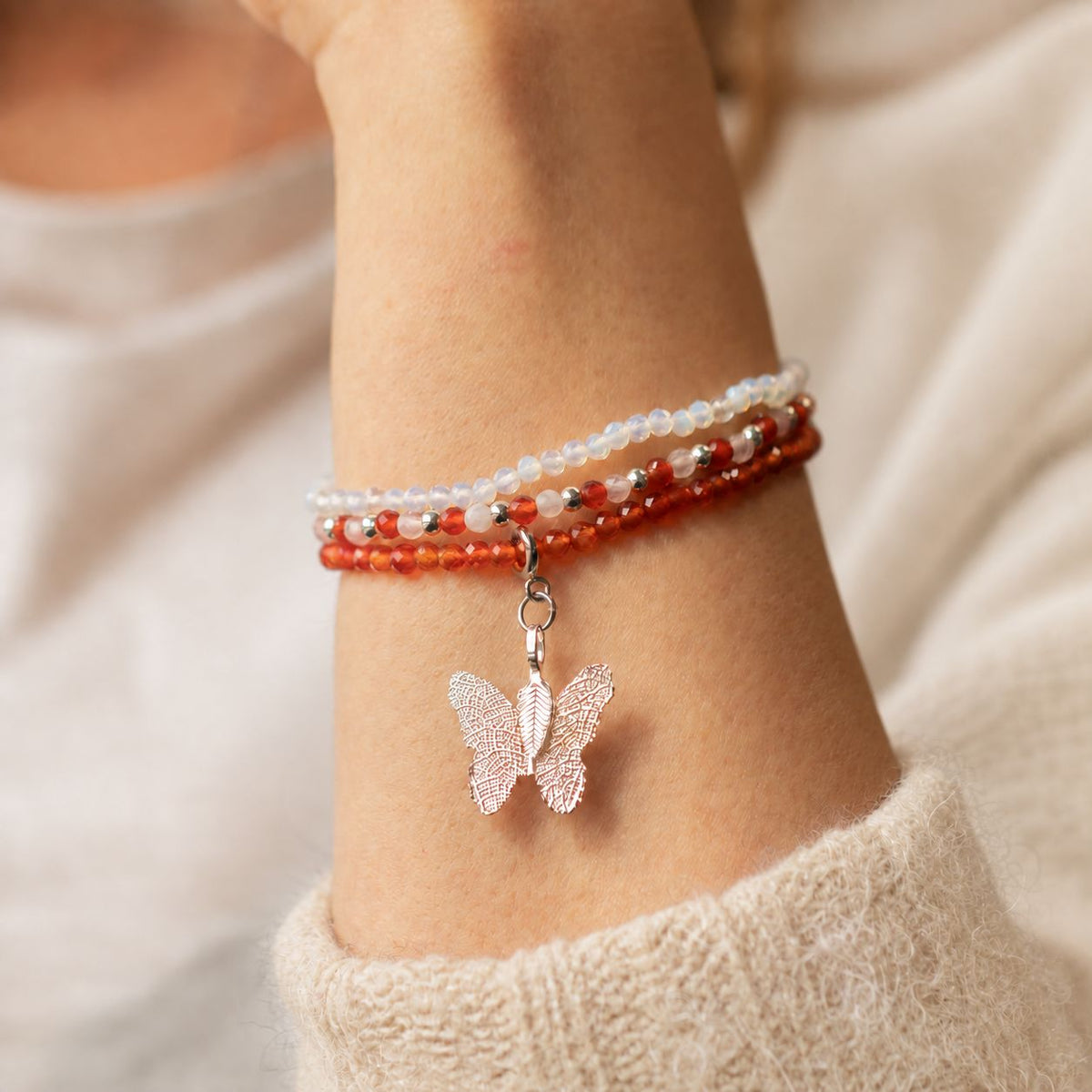 Nymph Spirit Gemstone Bracelet Set - Blood Moon