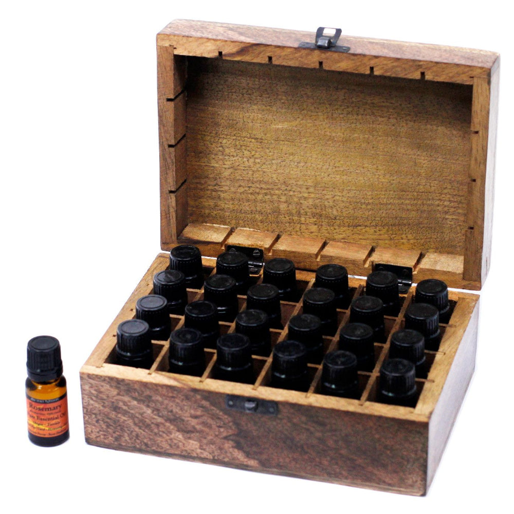 Mango Wood Aromatherapy Box for 24 Bottles
