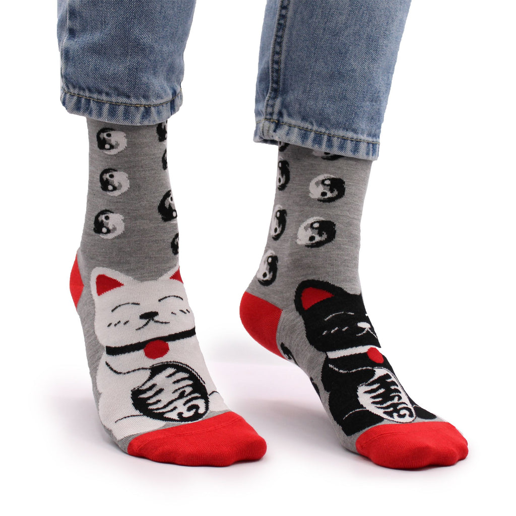 Hop Hare Bamboo Socks Lucky Cats S/M