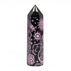 Mystic Story Rose Pink Black Obsidian Point