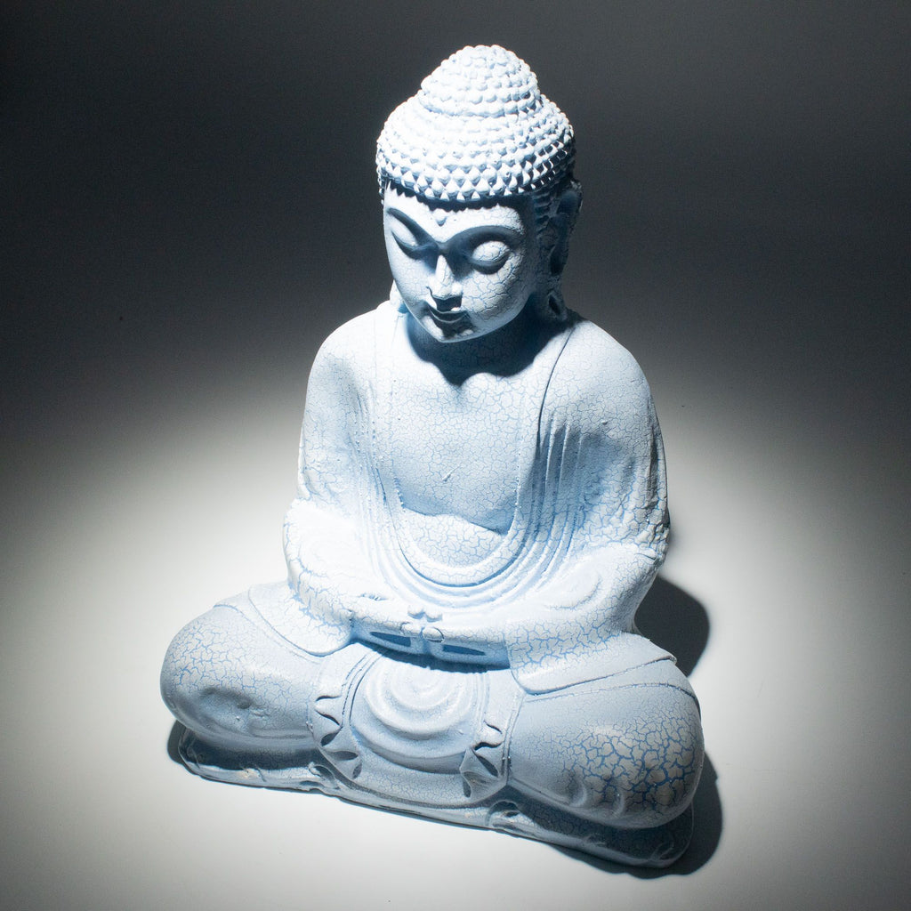 Meditation Buddha Lamp | Sky Blue | Oval Stand