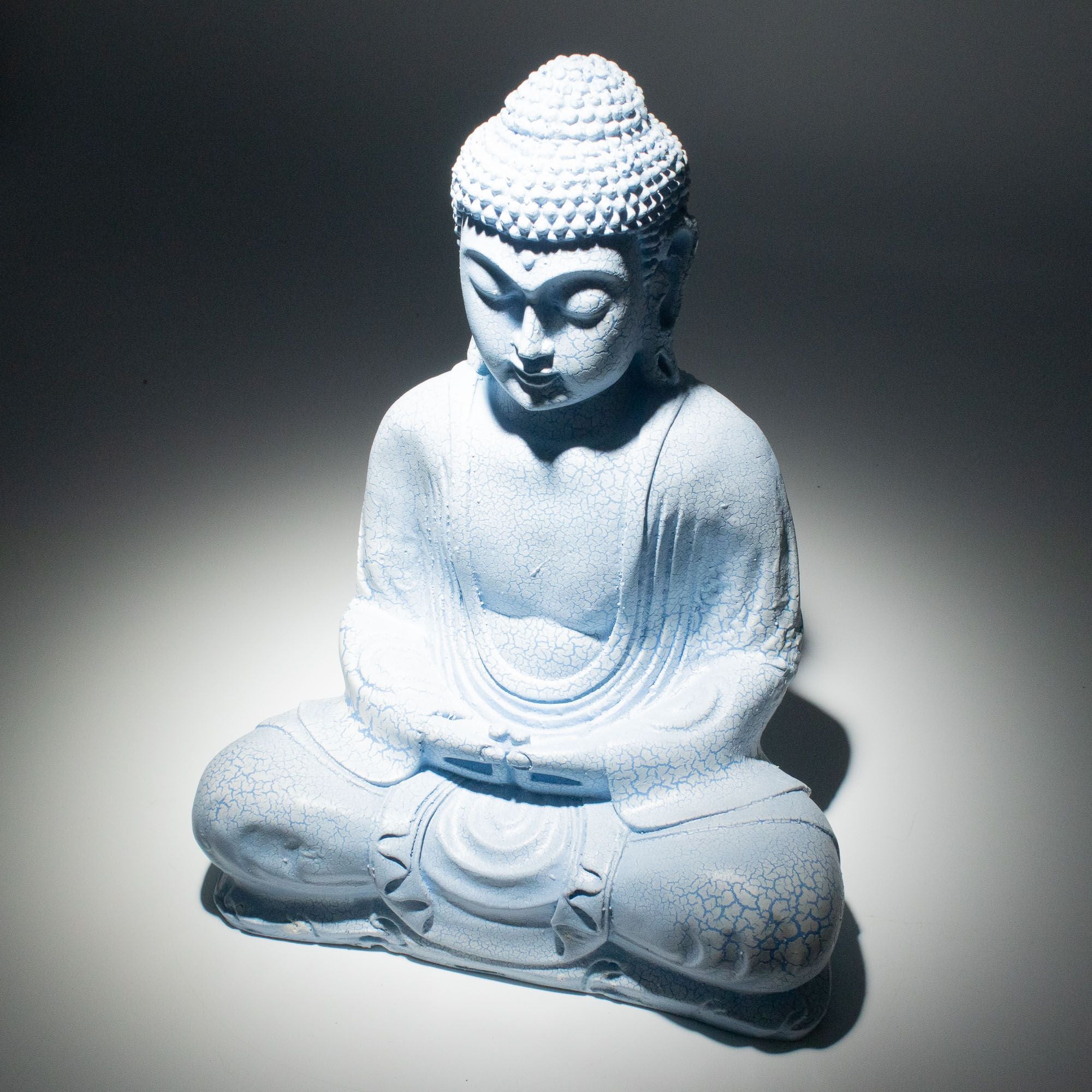 Meditation Buddha Lamp | Sky Blue | Oval Stand