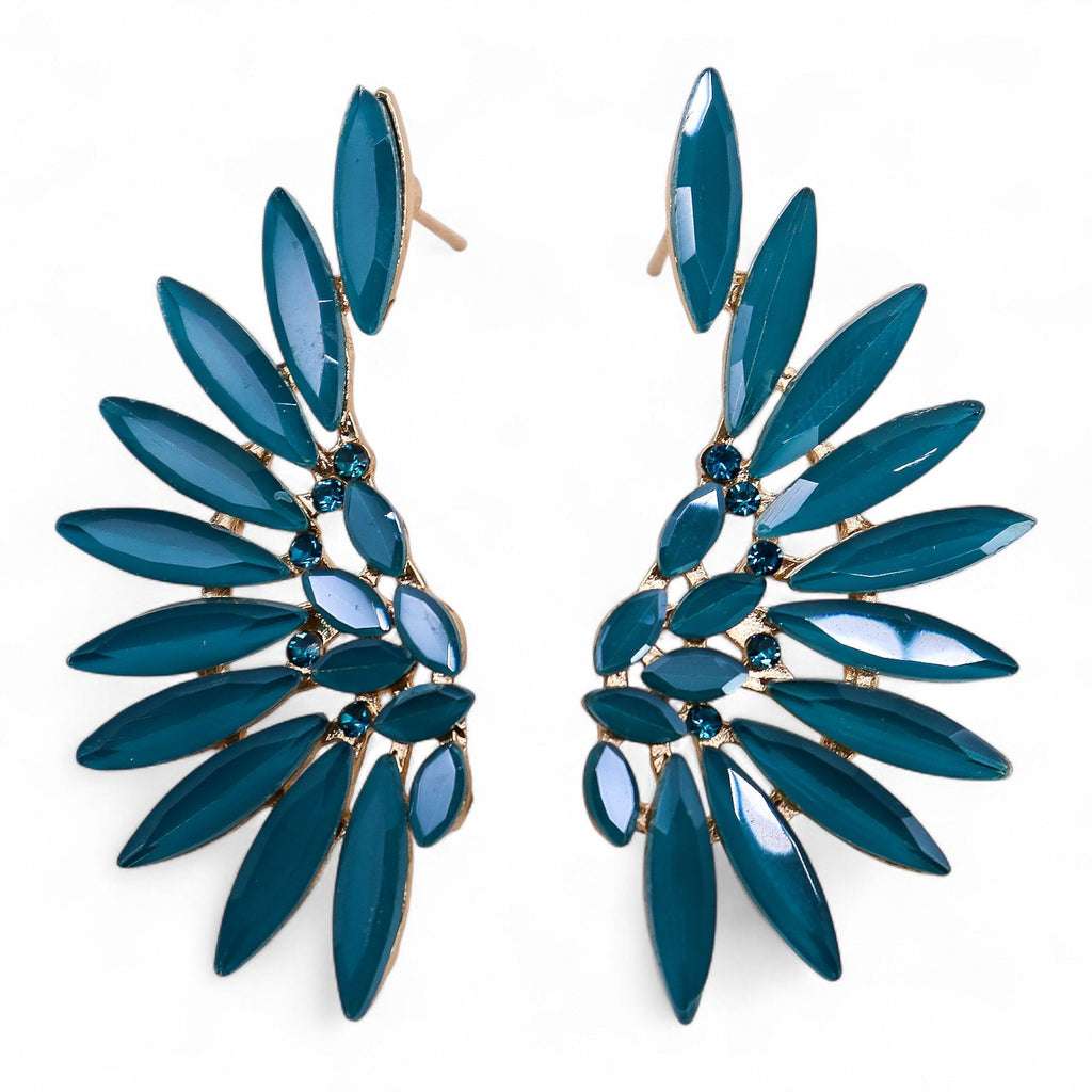 The Labradorite Nymph — Angel Wing Earrings