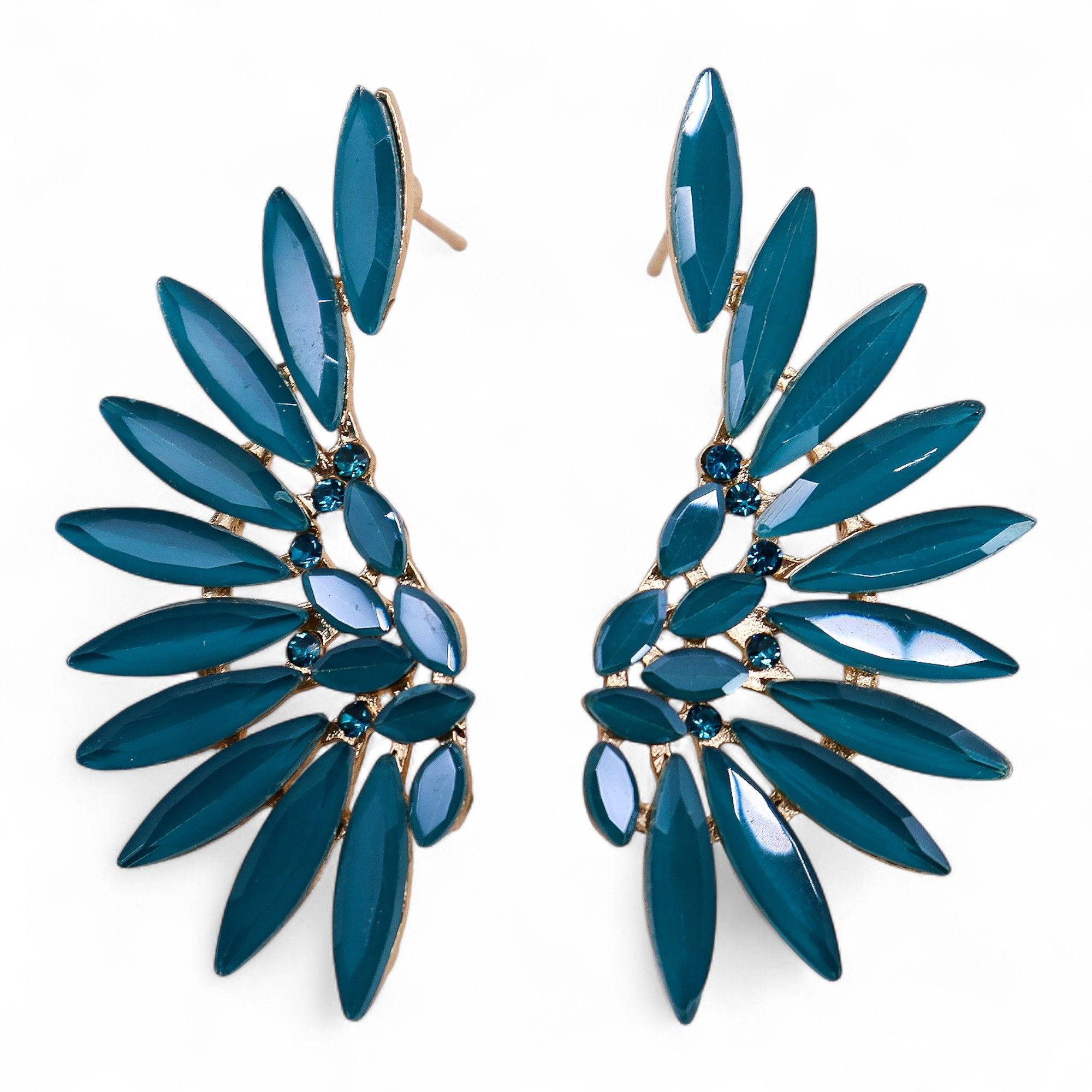 The Labradorite Nymph — Angel Wing Earrings