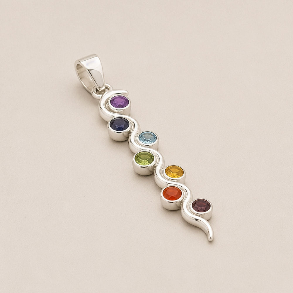 Snake Chakra Pendant | Silver Plated | 45cm Cord