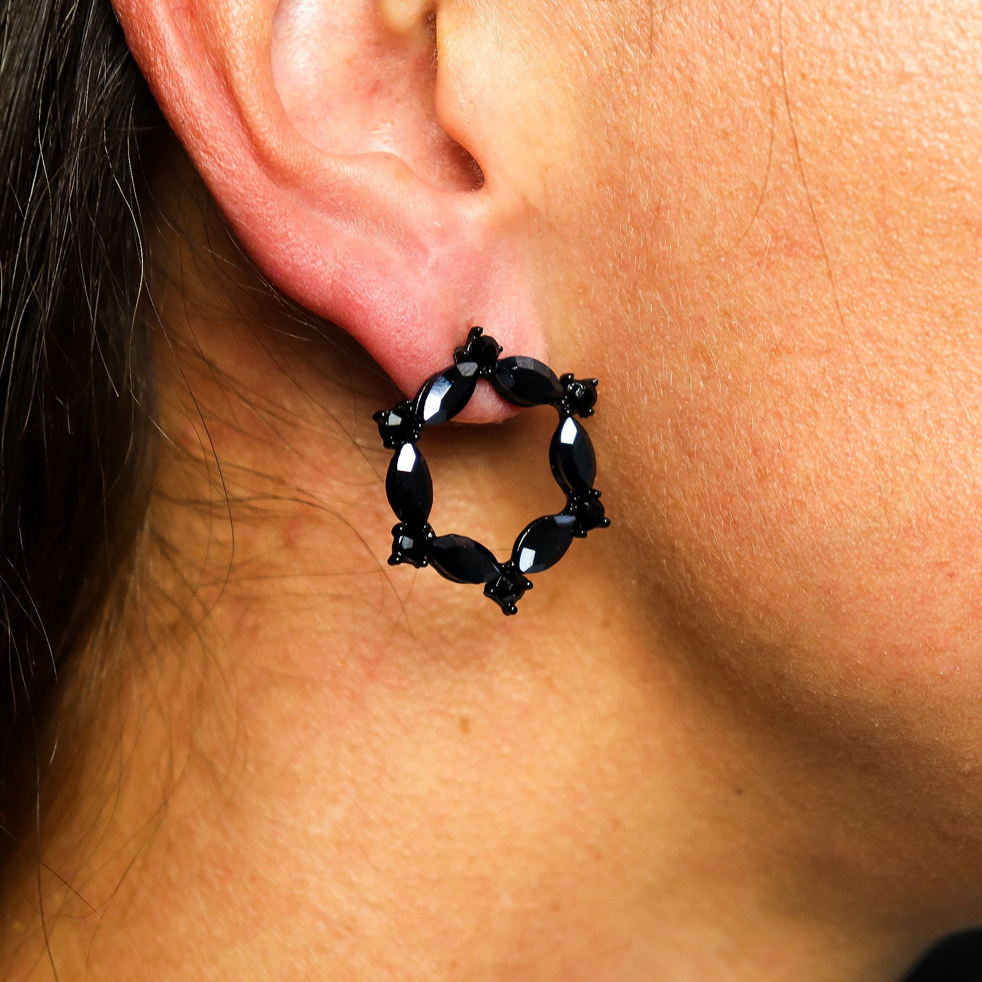 The Jet Nymph — Loop Earrings