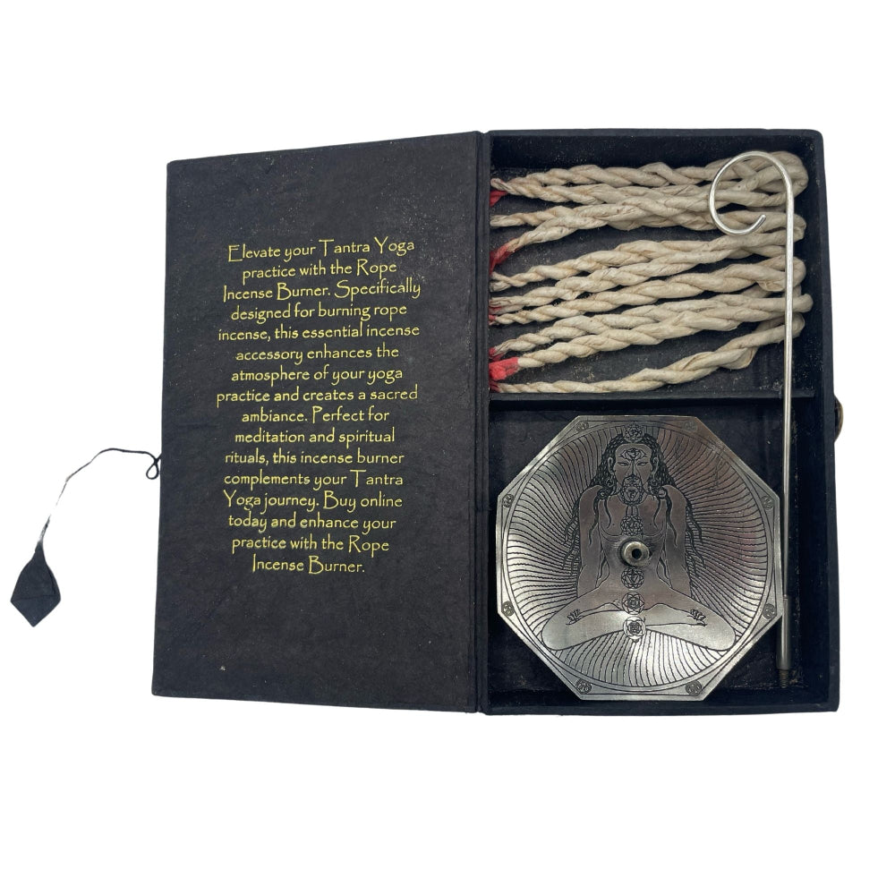 Tantra Yoga Rope Incense and Silver Plated Holder Set