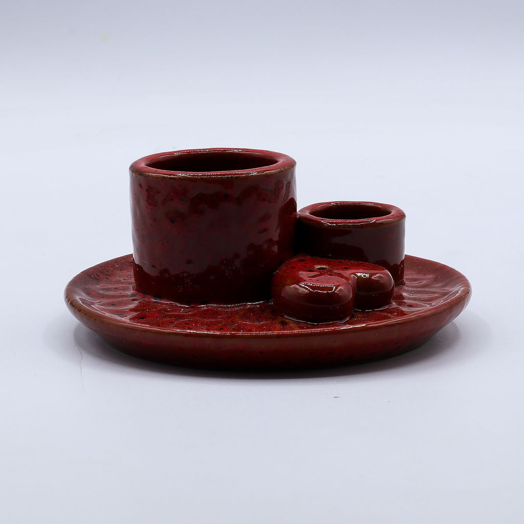 Mandala Red with Heart Gloss Palo Santo Stick & Smudge Holder